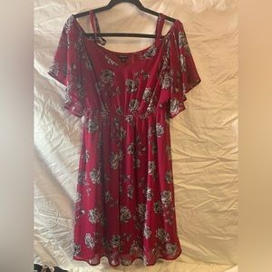 Pink floral dress torrid 0